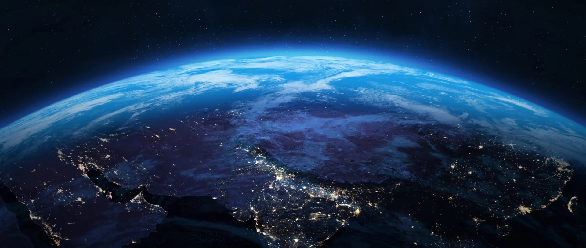 Earth from space at night